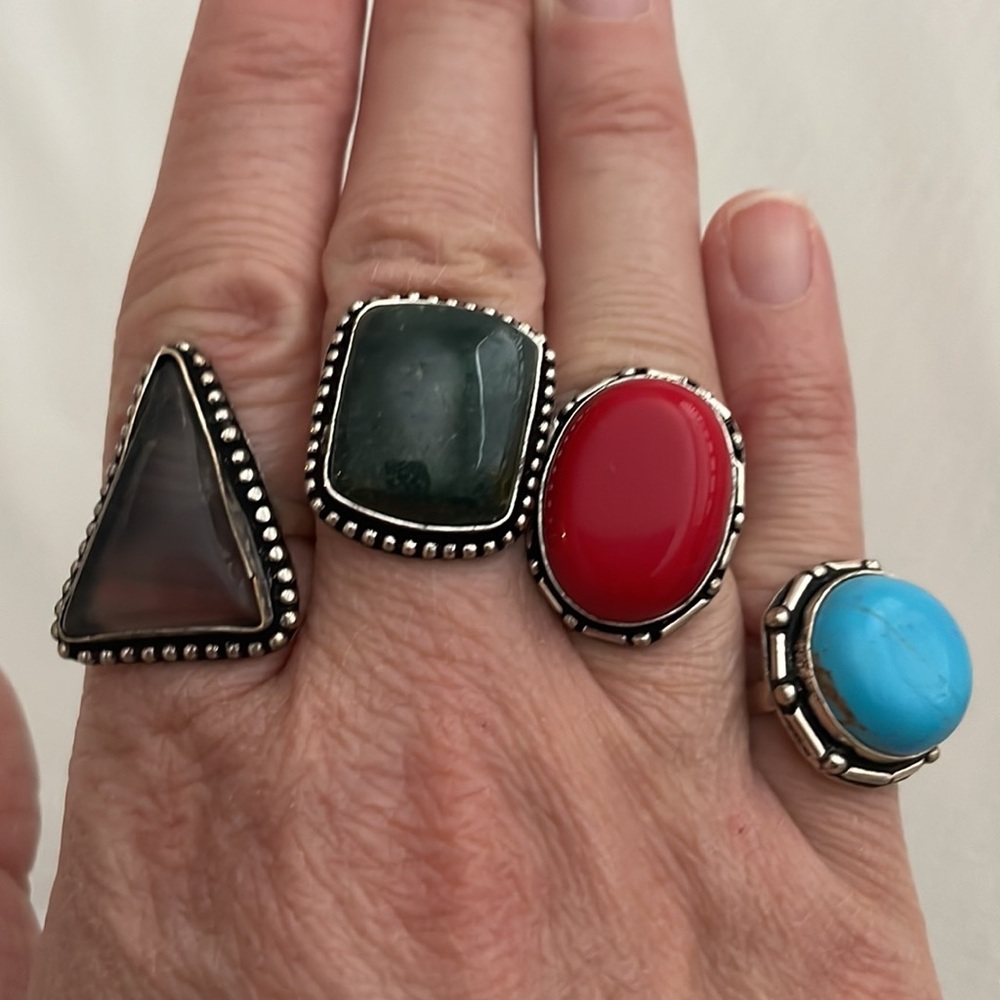 Silver Plated Ring Lot - image 2